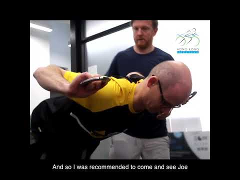 Client testimonial video thumbnail — bench press in the gym